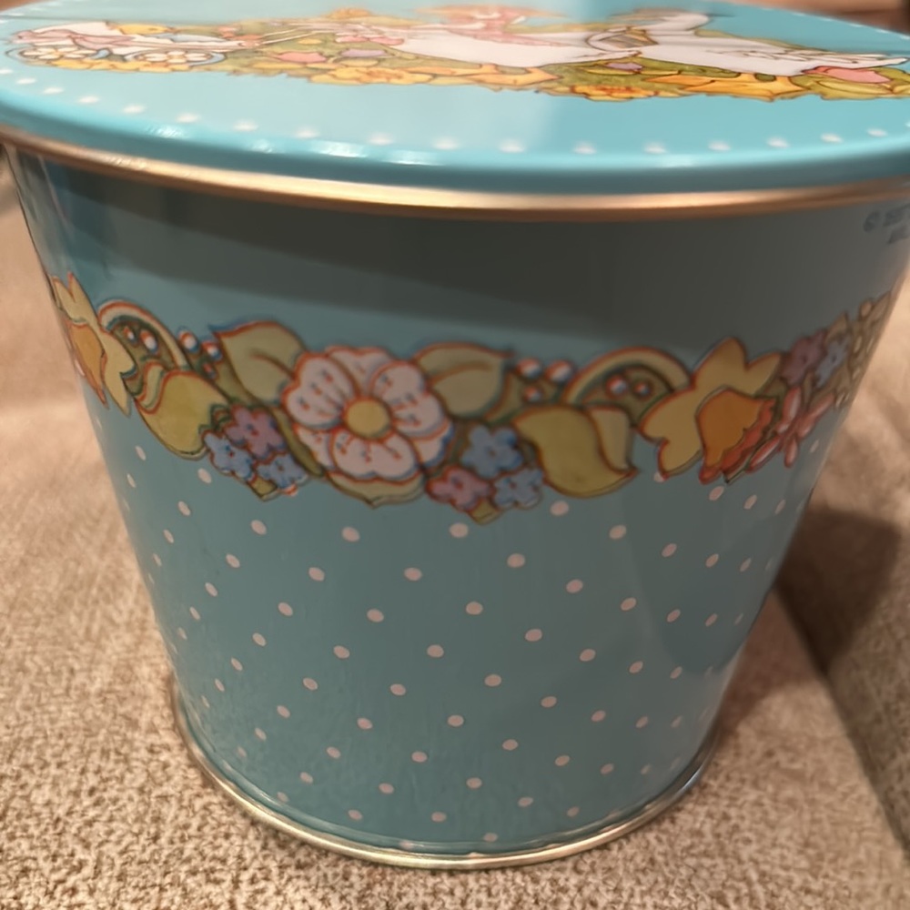 Mama & Papa & Baby Geese flowers small Vintage Covered Spring Time Pail - Picture 6 of 12